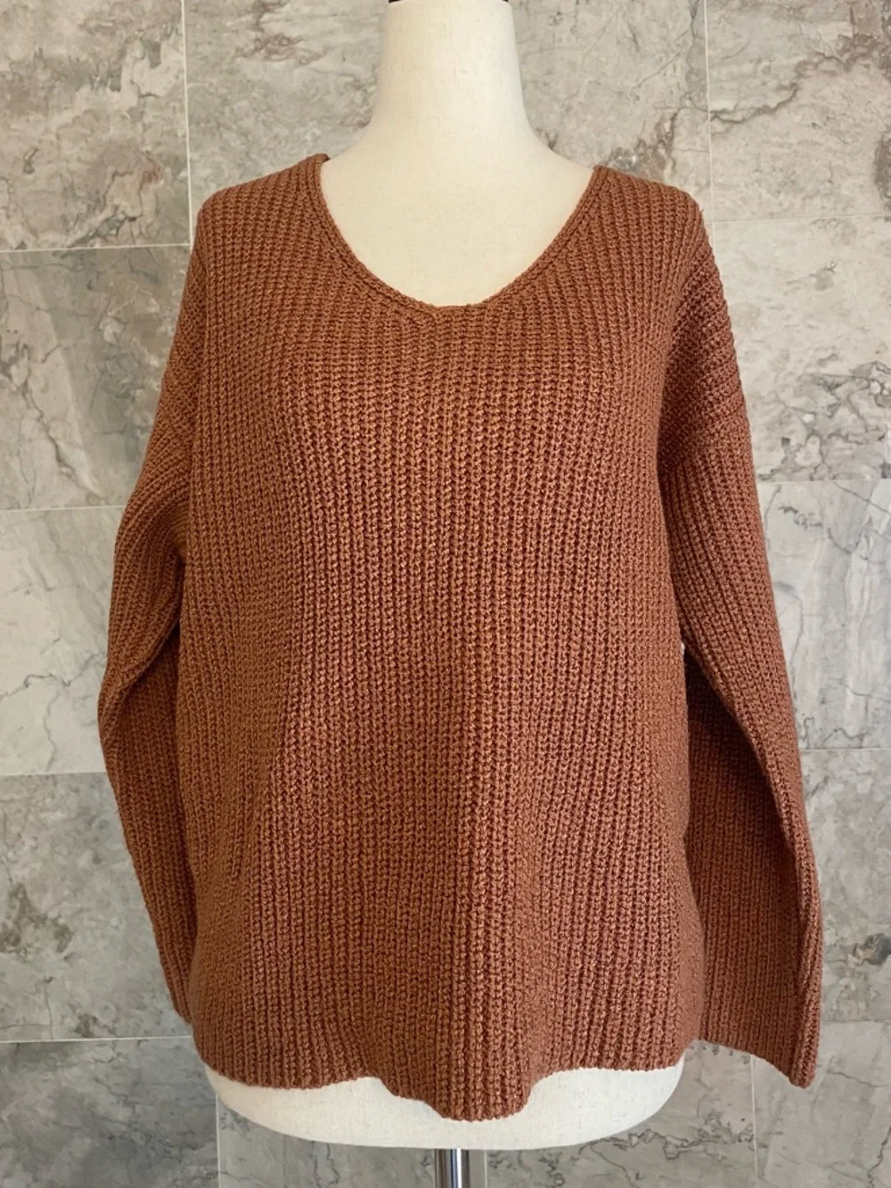 ASTR The Label Ribbed Twist Back Sweater - Picture 2 of 8